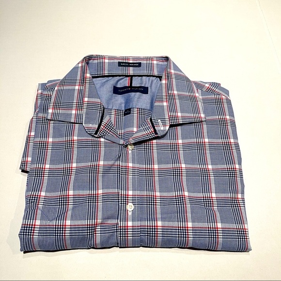 Tommy Hilfiger Slim Fit Button Down Shirt Men Size  17 (36-37) Non Iron. - Picture 4 of 9